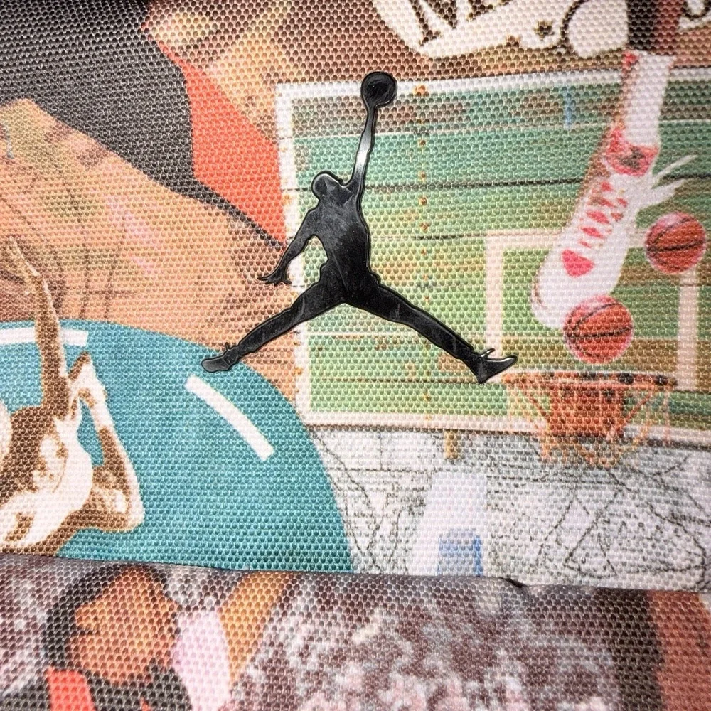 Jordan Flight Backpack‎ Graphic Collage Print School Laptop Book Bag Black
